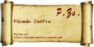 Pázmán Zsófia névjegykártya