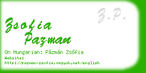 zsofia pazman business card